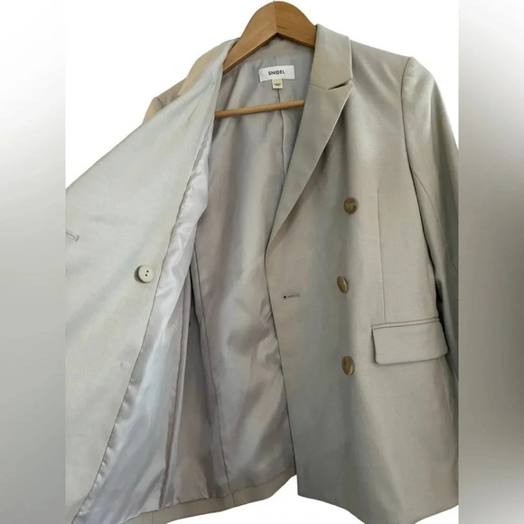 Snidel Khaki Double Breasted Women's Blazer Jacket Size Medium (1) Oversized - Picture 6 of 9